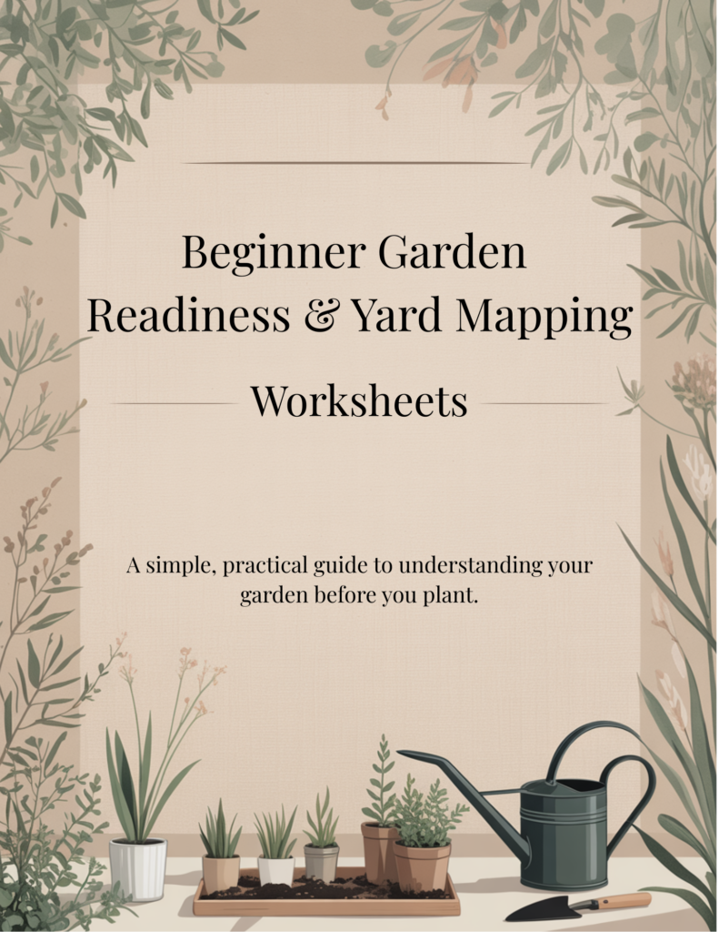Beginner garden readiness and yard mapping worksheets